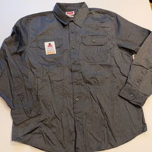 Wrangler XLarge Gray Long Sleeve Button Shirt NWOT D30